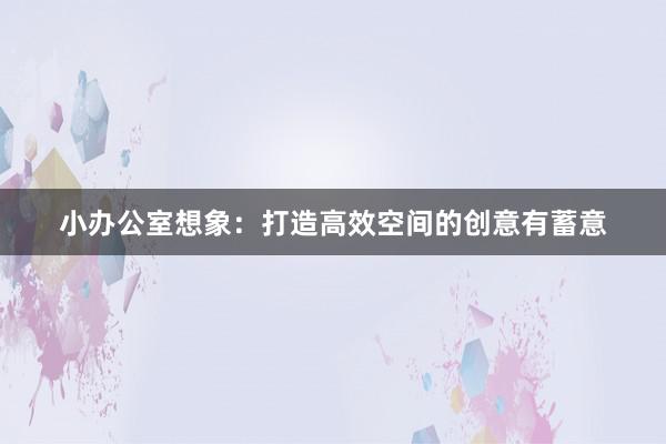 小办公室想象:打造高效空间的创意有蓄意