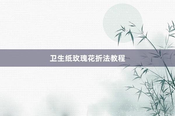 卫生纸玫瑰花折法教程